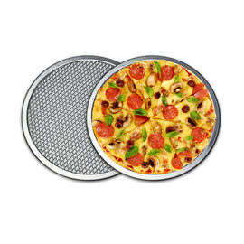 Çin Dayanıklı 16 inç Pizza Mesh Ekran Metal Tepsi Dikişsiz Alüminyum Jant FDA Belgeli Fabrika